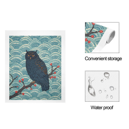 Nocturne Owl – Japanese Ukiyo-e Inspired Canvas Wall Art Print