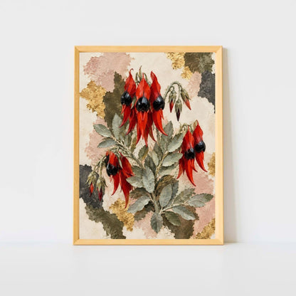 Sturt's Desert Pea Australian Native Flower Fine Art Poster
