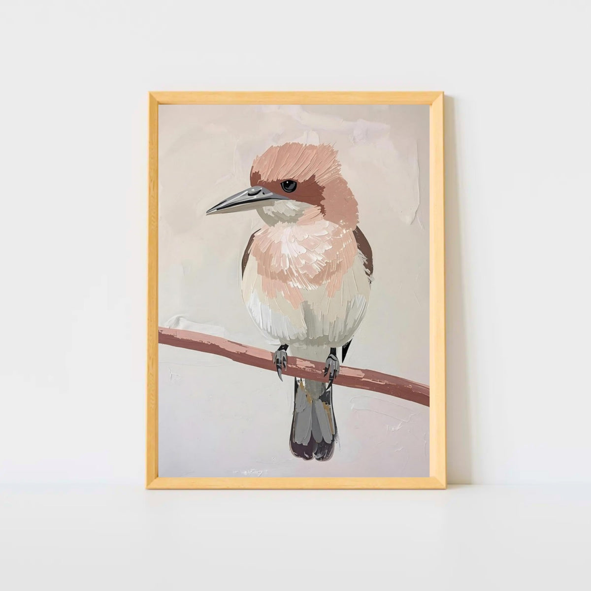 Elegant Neutral Toned Bird Fine Art Poster – Vivid Color Choices and Sizes