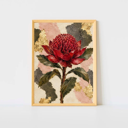 Waratah Australian Native Flower Fine Art Poster
