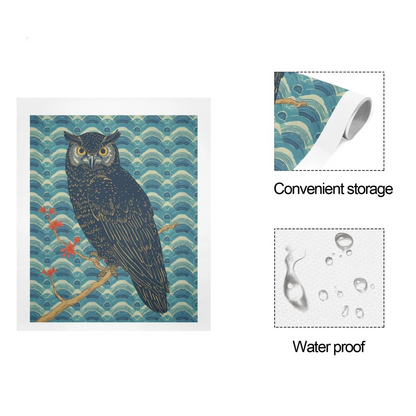 Majestic Owl – Japanese Ukiyo-e Inspired Canvas Wall Art Print