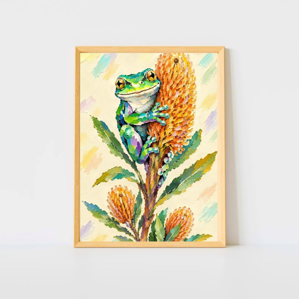 Green Tree Frog Painted Australian Animal Fine Art Poster