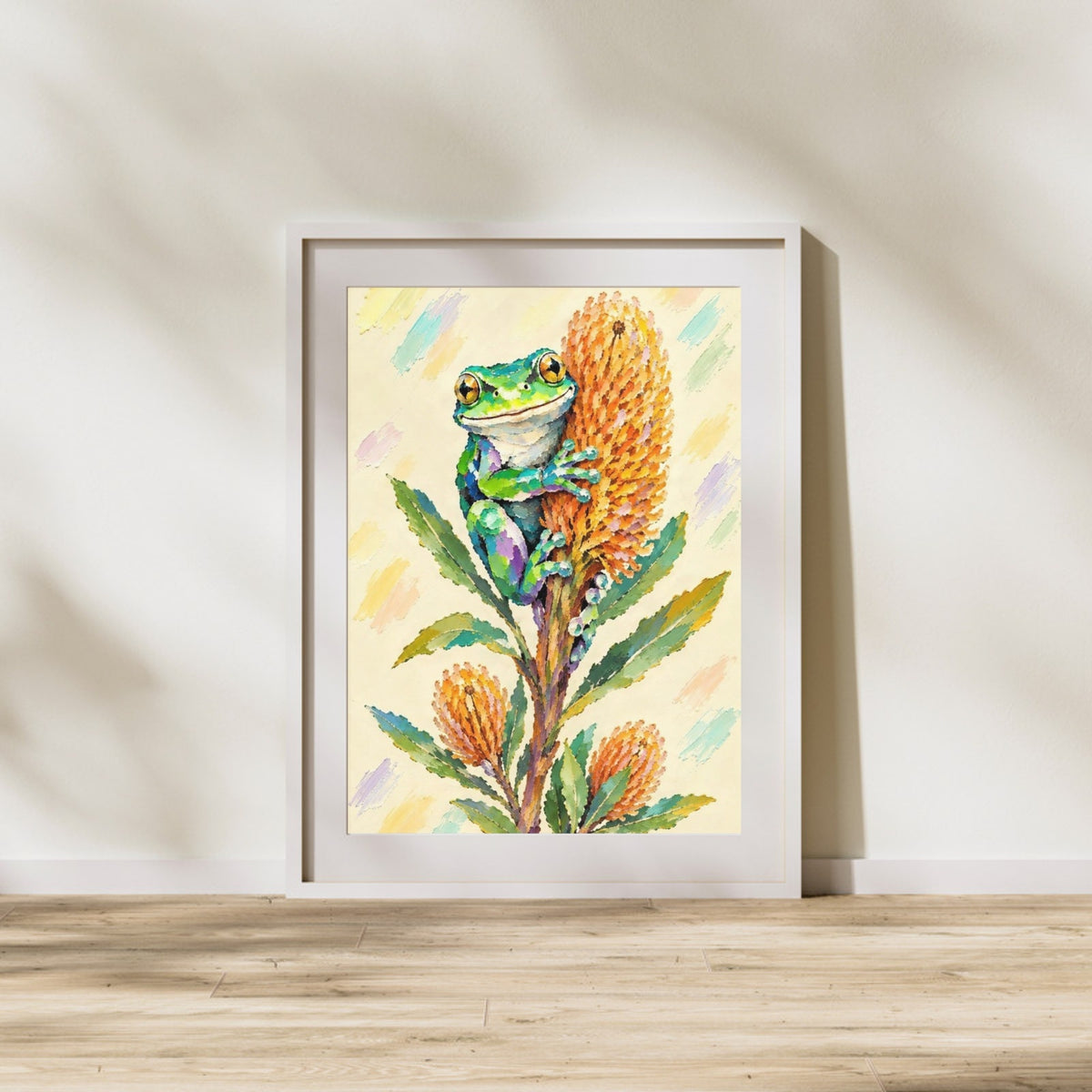 Green Tree Frog Painted Australian Animal Fine Art Poster