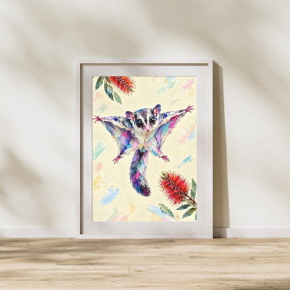 Sugar Glider Painted Australian Animal Fine Art Poster