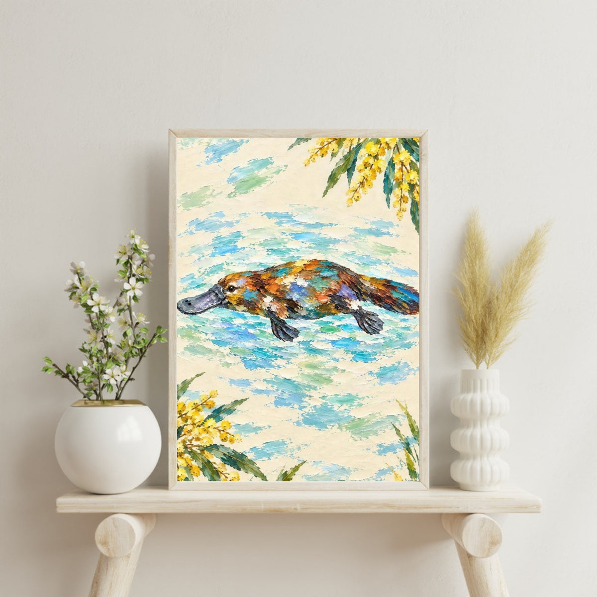 Platypus Painted Australian Animal Fine Art Poster