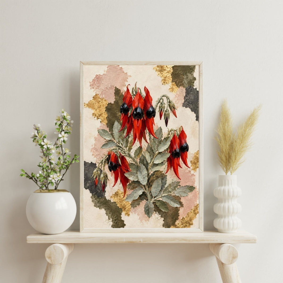 Sturt's Desert Pea Australian Native Flower Fine Art Poster