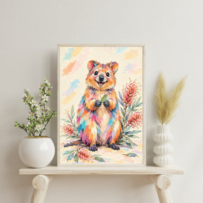Quokka Painted Australian Animal Fine Art Poster