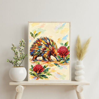 Echidna Painted Australian Animal Fine Art Poster