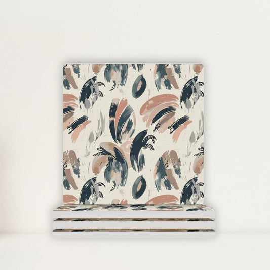 Earthbound Brush Abstract Ceramic Coasters (Set of 4 or 6)