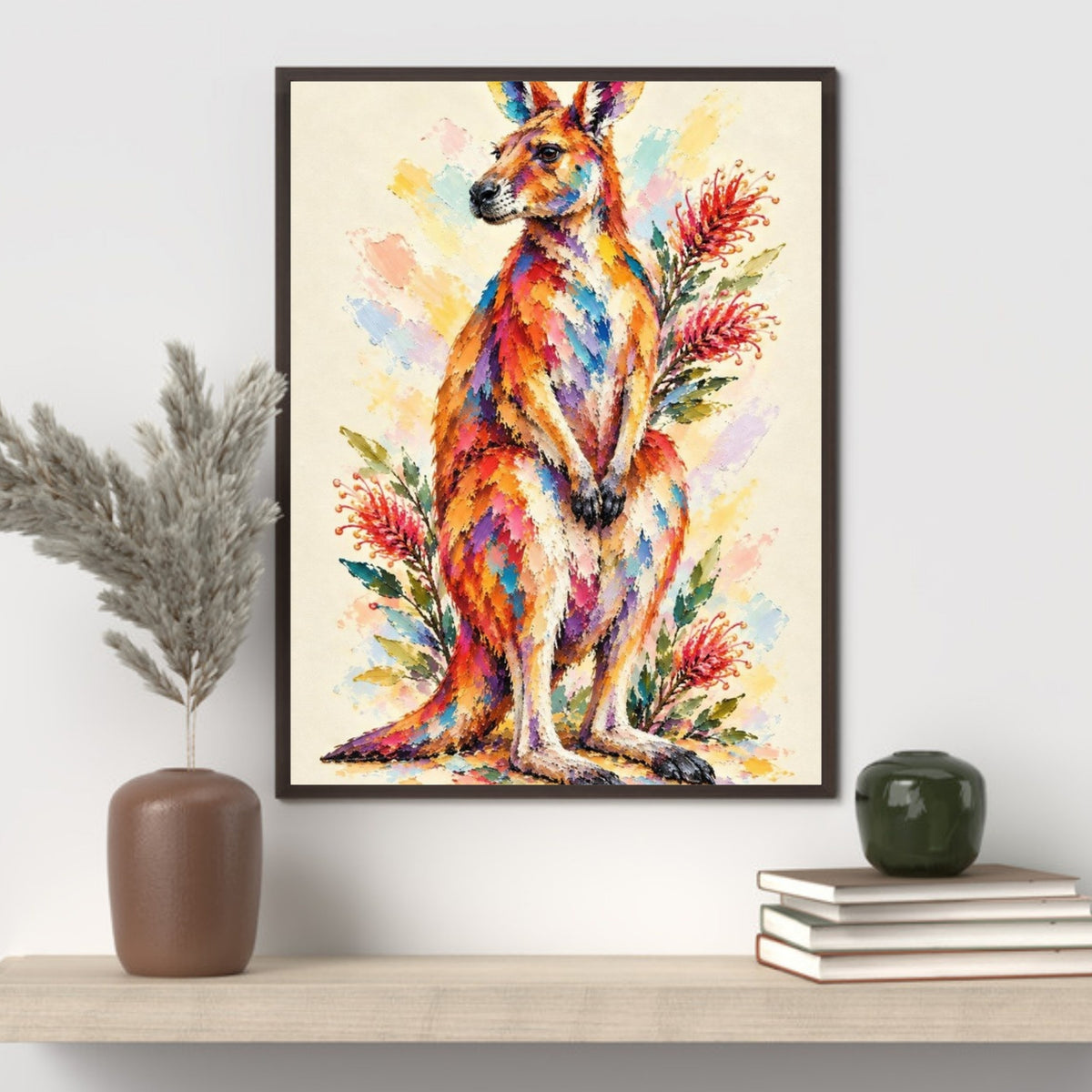 Kangaroo Painted Australian Animal Fine Art Poster