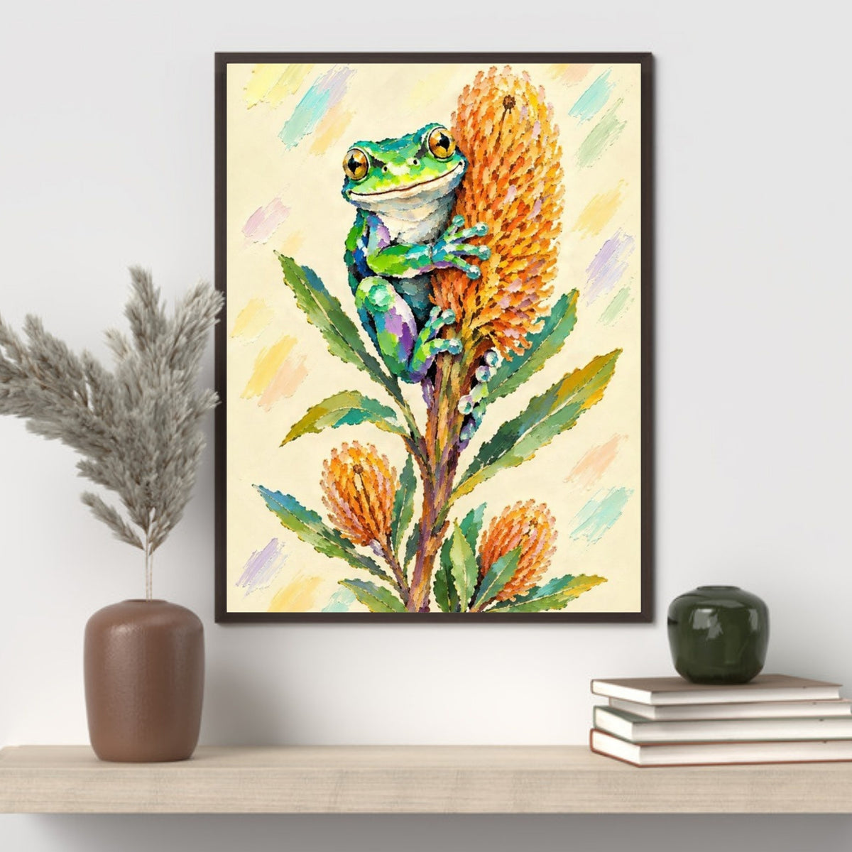 Green Tree Frog Painted Australian Animal Fine Art Poster