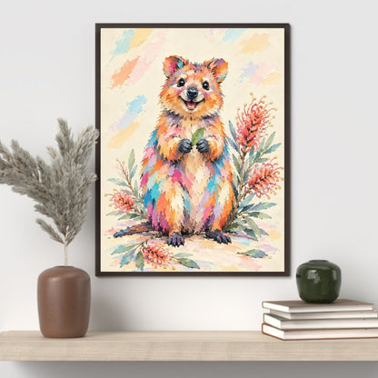 Quokka Painted Australian Animal Fine Art Poster