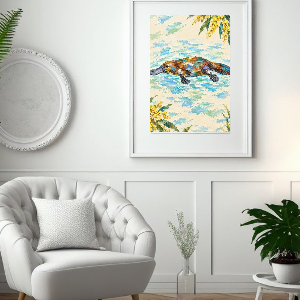 Platypus Painted Australian Animal Fine Art Poster