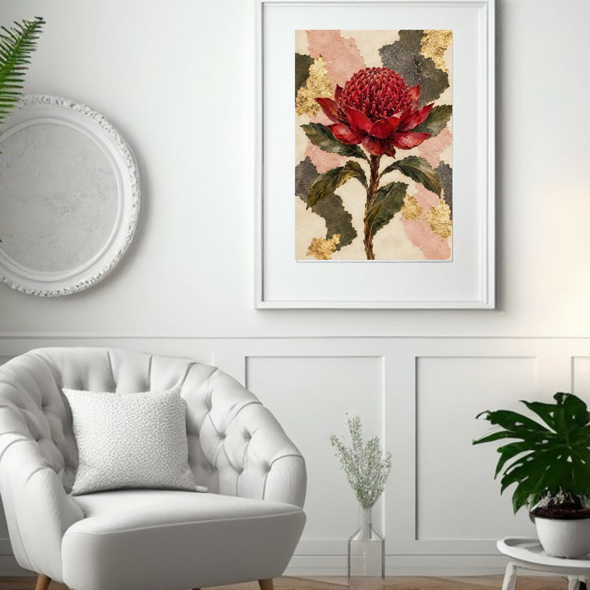 Waratah Australian Native Flower Fine Art Poster