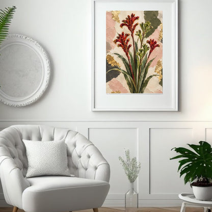 Kangaroo Paw Australian Native Flower Fine Art Poster