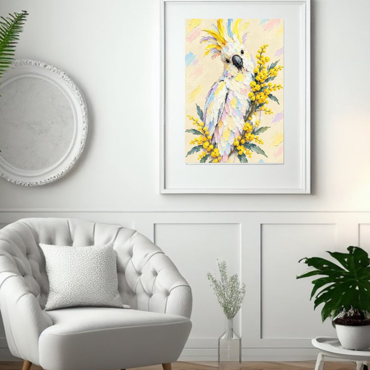 Cockatoo Painted Australian Animal Fine Art Poster