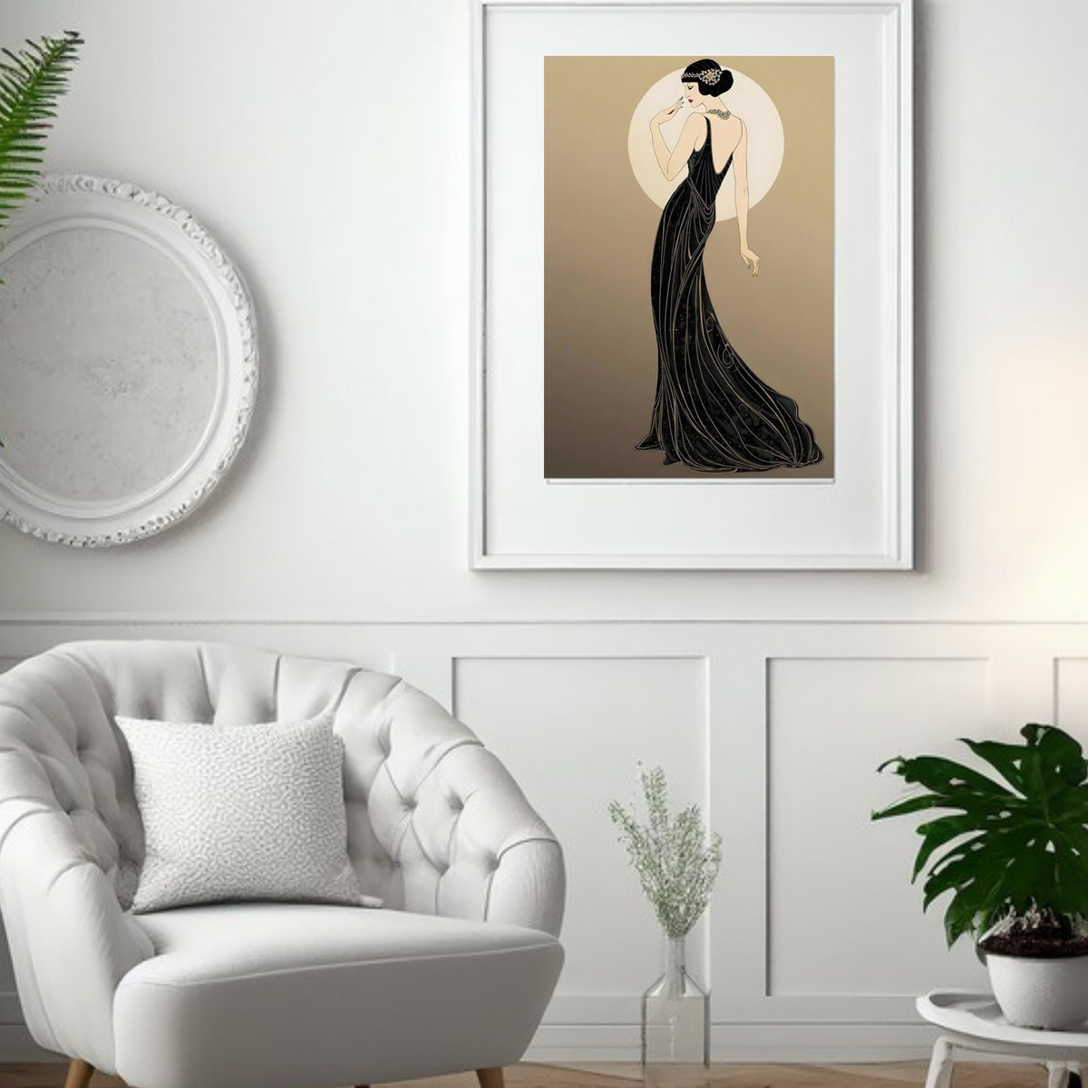 Roaring Twenties Art Deco Diva Fine Art Poster - Glamorous Flapper Style in Various Sizes