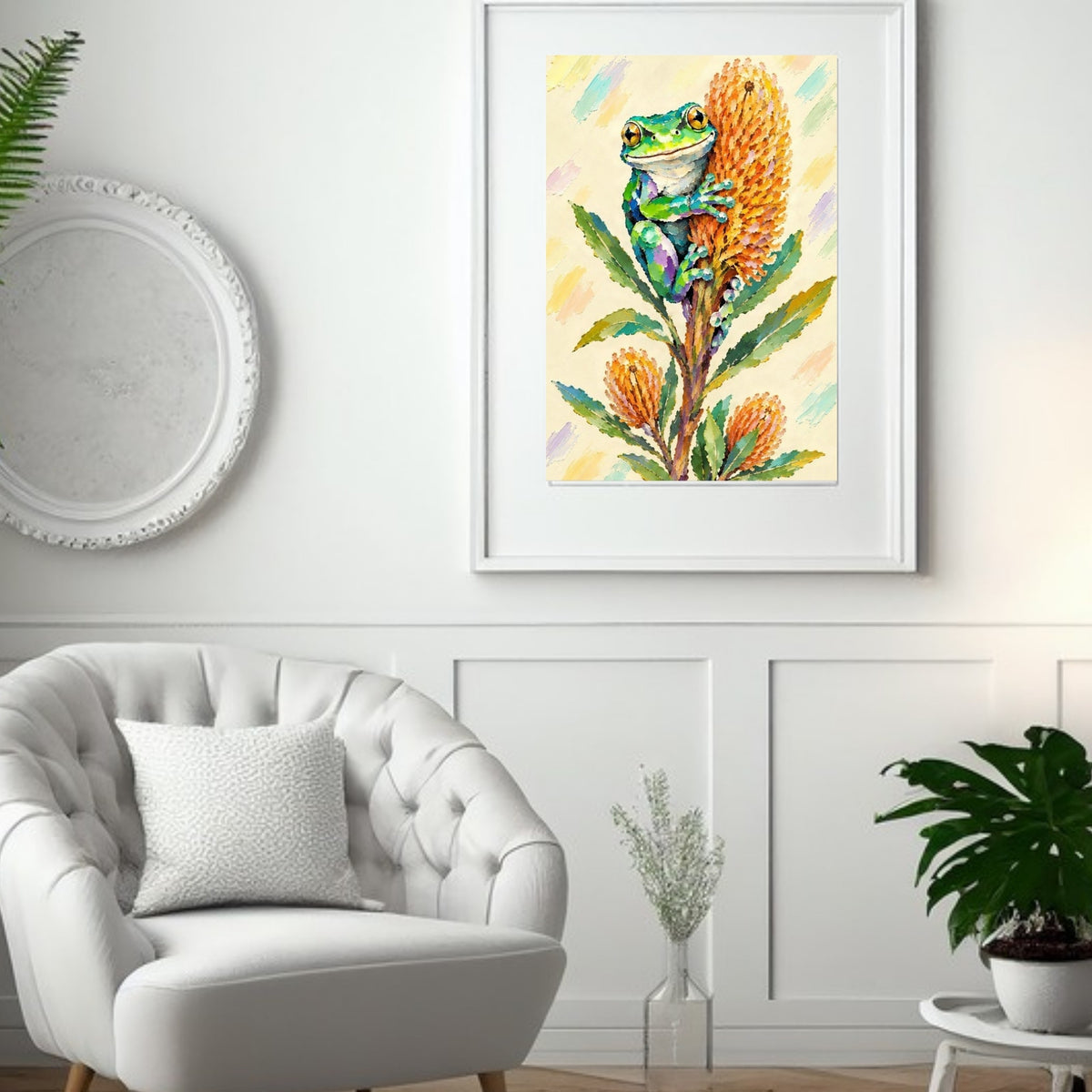Green Tree Frog Painted Australian Animal Fine Art Poster