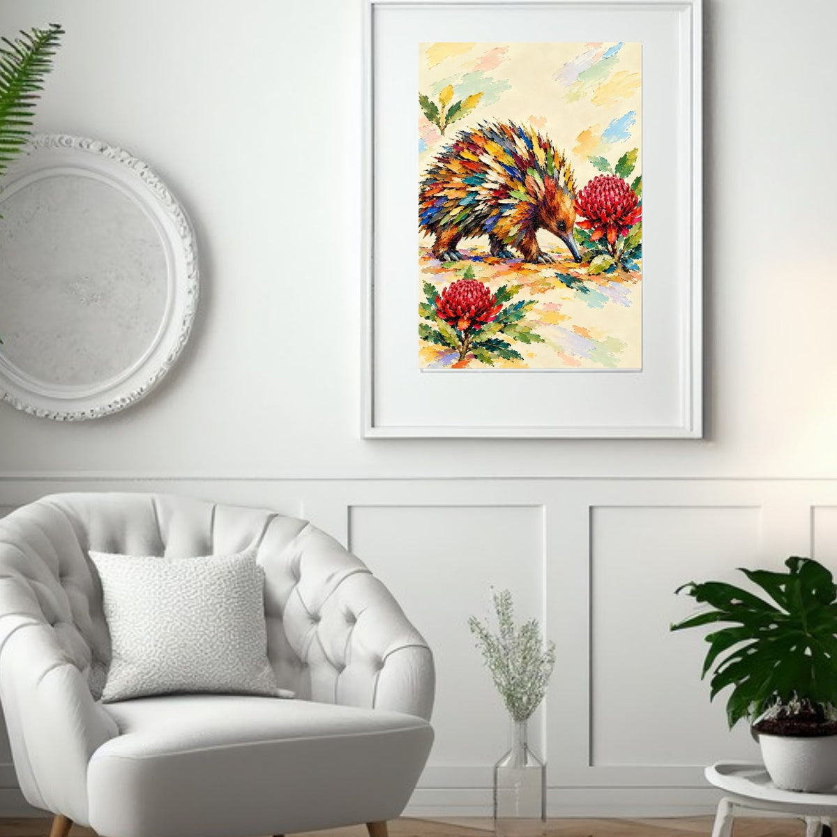 Echidna Painted Australian Animal Fine Art Poster
