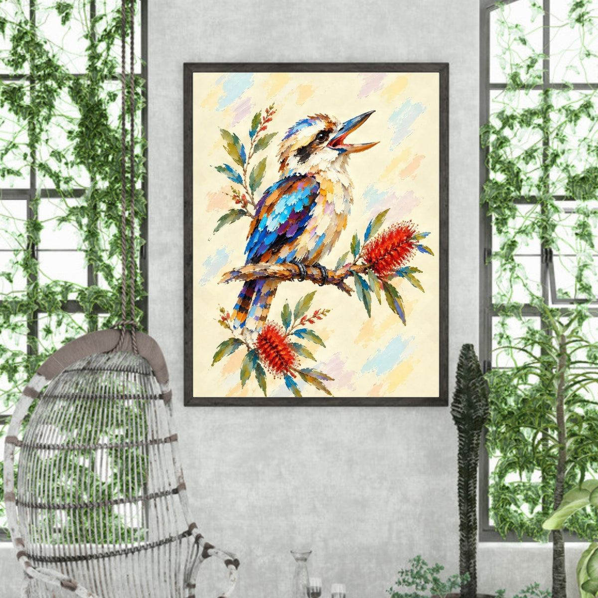 Kookaburra Painted Australian Animal Fine Art Poster