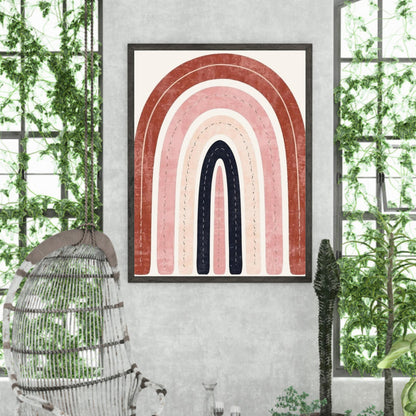 Boho Rainbow Serenity Fine Art Poster - Modern Earthy Nursery Decor & Art Print
