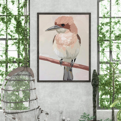 Elegant Neutral Toned Bird Fine Art Poster – Vivid Color Choices and Sizes