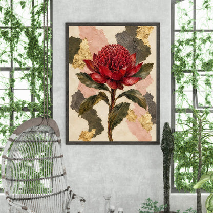 Waratah Australian Native Flower Fine Art Poster