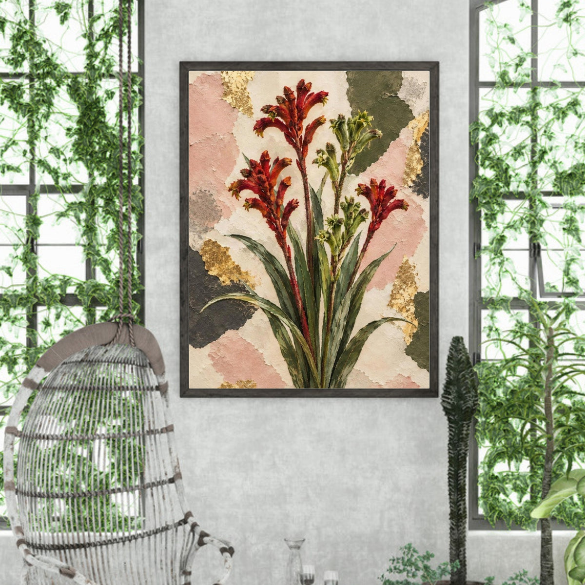Kangaroo Paw Australian Native Flower Fine Art Poster
