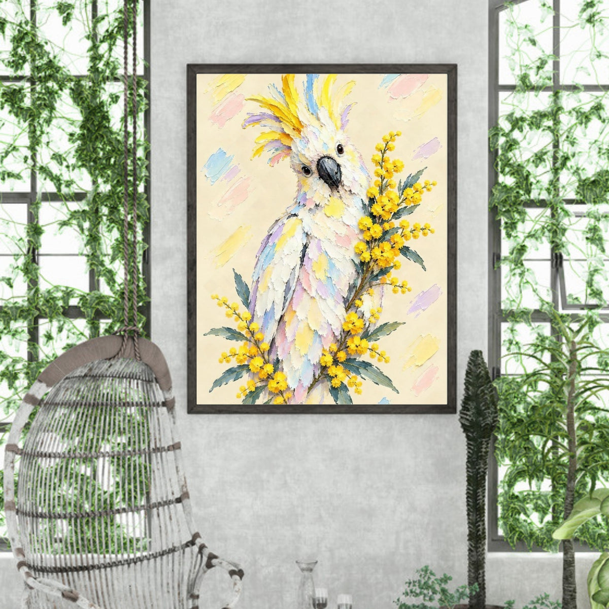 Cockatoo Painted Australian Animal Fine Art Poster