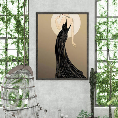 Roaring Twenties Art Deco Diva Fine Art Poster - Glamorous Flapper Style in Various Sizes