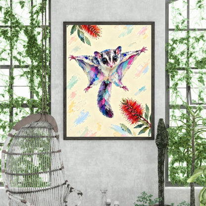 Sugar Glider Painted Australian Animal Fine Art Poster