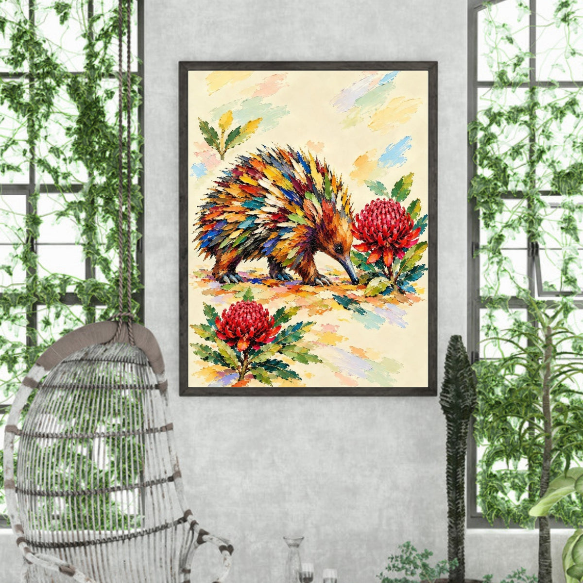 Echidna Painted Australian Animal Fine Art Poster