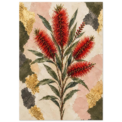 Bottlebrush Australian Native Flower Fine Art Poster 21x29.7 cm 8x12"