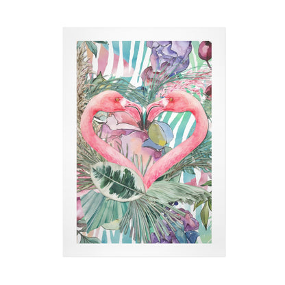 Flamingo Pair – Modern Tropical Canvas Wall Art Print 16"x24" (40 x 60cm)