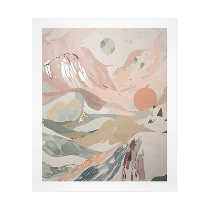Celestial Dusk – Abstract Pastel Landscape Canvas Wall Art Print