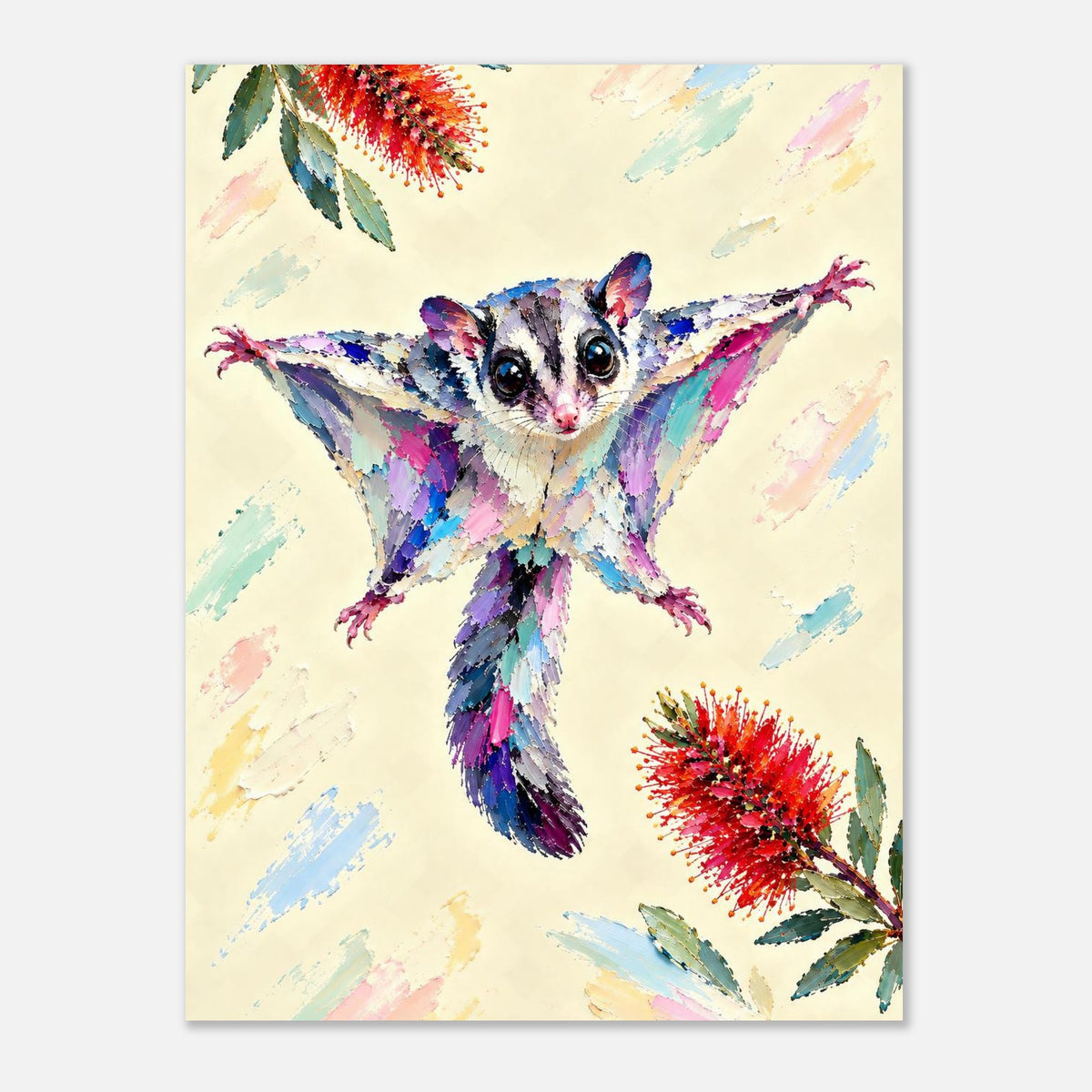 Sugar Glider Painted Australian Animal Fine Art Poster
