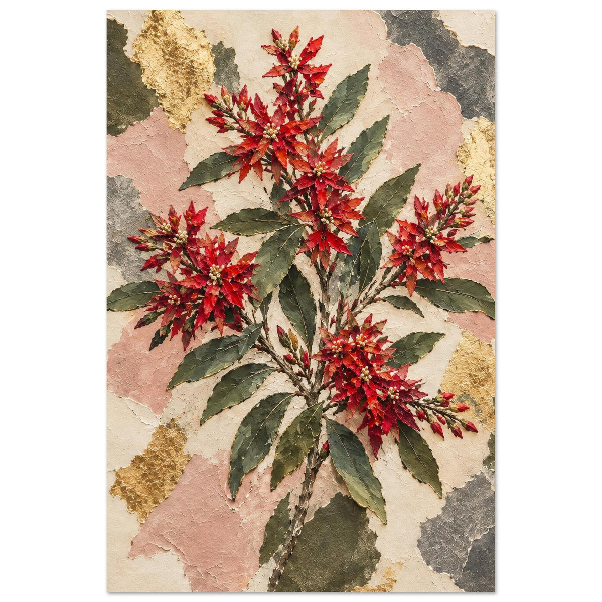 NSW Christmas Bush Australian Native Flower Fine Art Poster 30x45 cm 12x18″