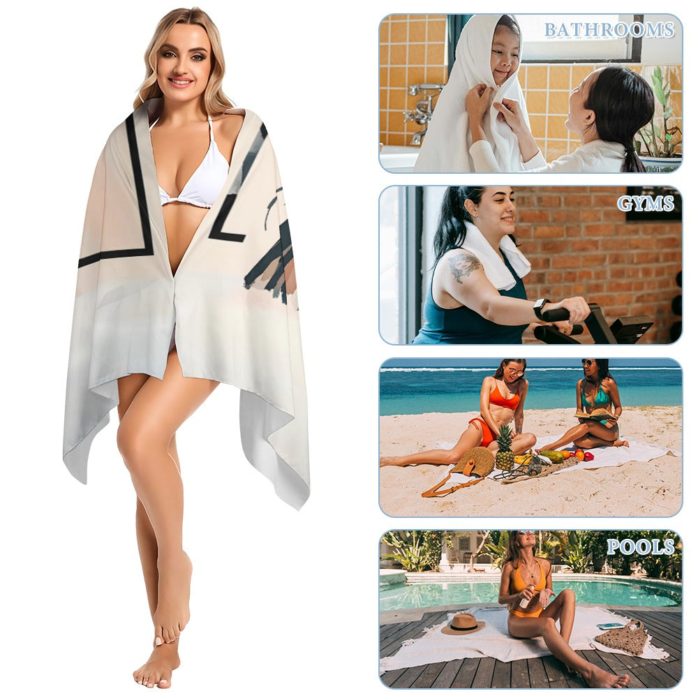 Modern Muse – Premium Beach Towel | Fashion Illustration Art | 160×80 cm