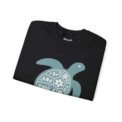 Turtle Graphic Sweatshirt — Floral Sea Turtle Crewneck