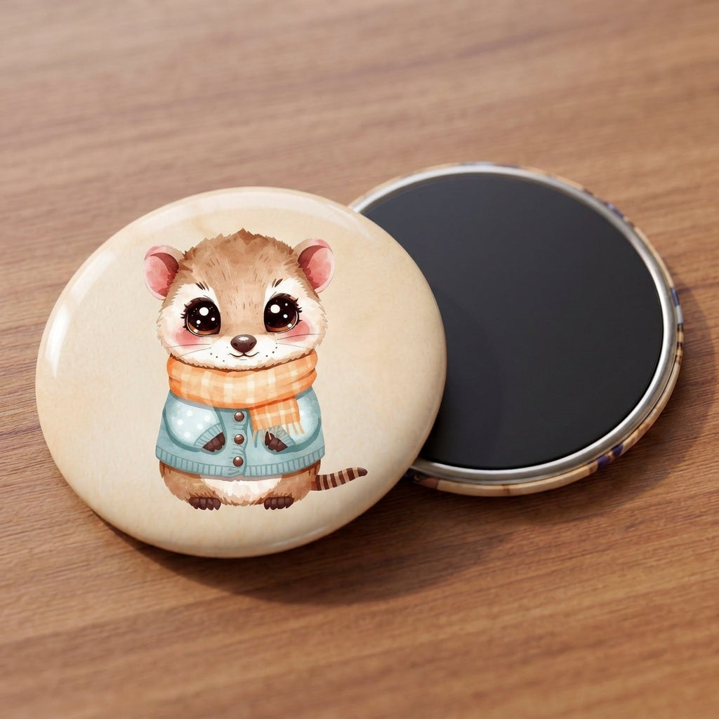 Numbat in Scarf Cozy Forest | Aussie Animal | White Gloss Vinyl | Die-Cut Sticker