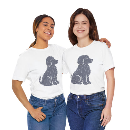 Cute Sitting Puppy Unisex T-Shirt — Whimsical Dog Graphic Tee