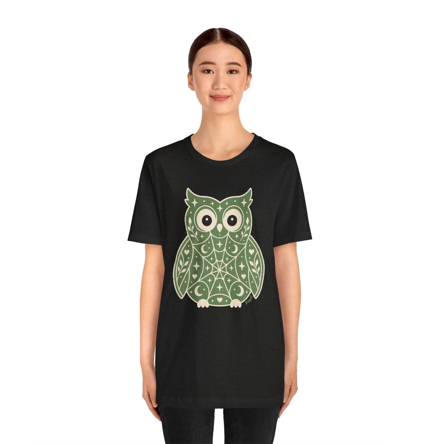 Enchanted Owl Halloween Graphic Tee | Vintage Woodland Owl T-Shirt - Green