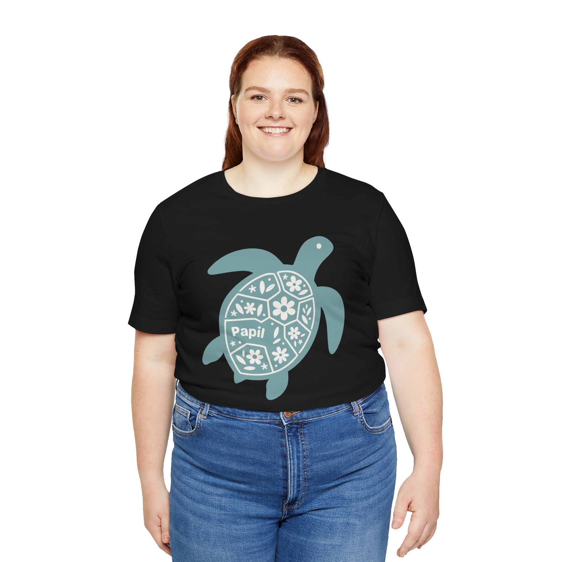 Sea Turtle Graphic Tee — Papil Floral Shell T-Shirt