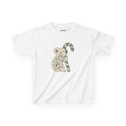 Floral Koala with Candy Cane Christmas Tee | Kids T-Shirt White