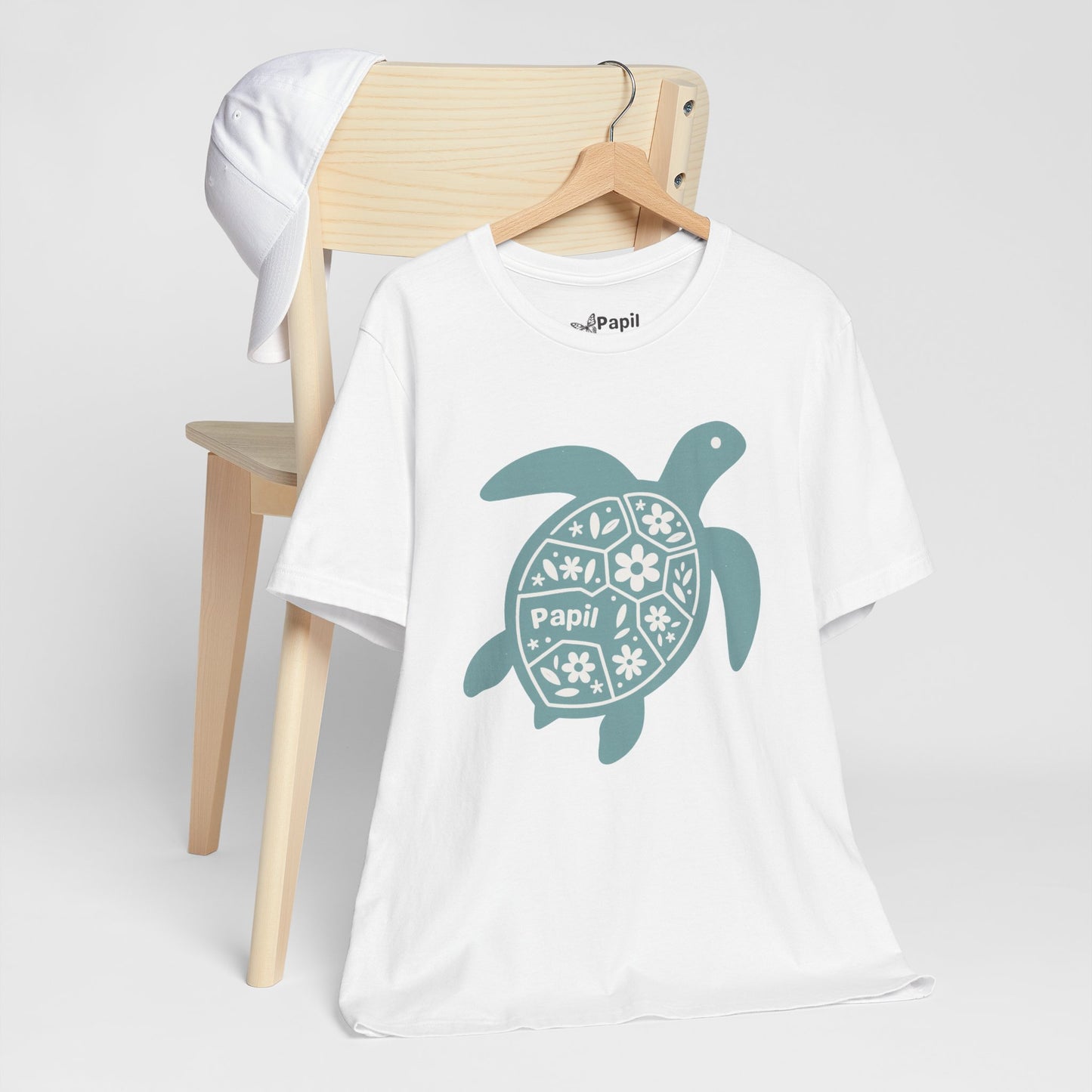 Sea Turtle Graphic Tee — Papil Floral Shell T-Shirt