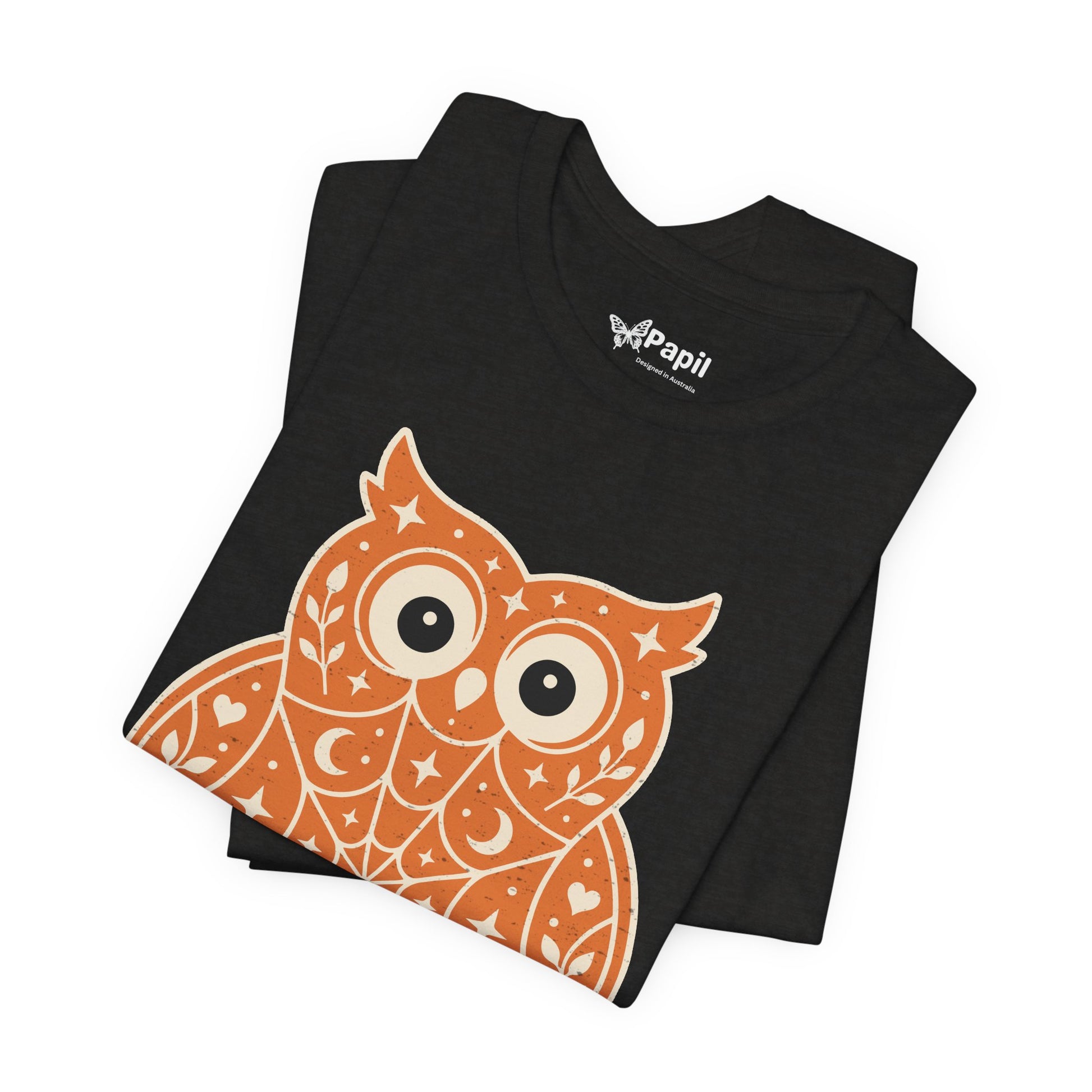 Enchanted Owl Halloween Graphic Tee | Vintage Woodland Owl T-Shirt - Orange