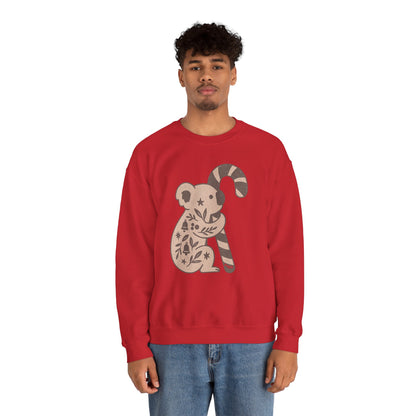 Koala Candy Cane Crewneck Christmas Sweatshirt — Whimsical Floral Australian Koala Holiday Sweatshirt