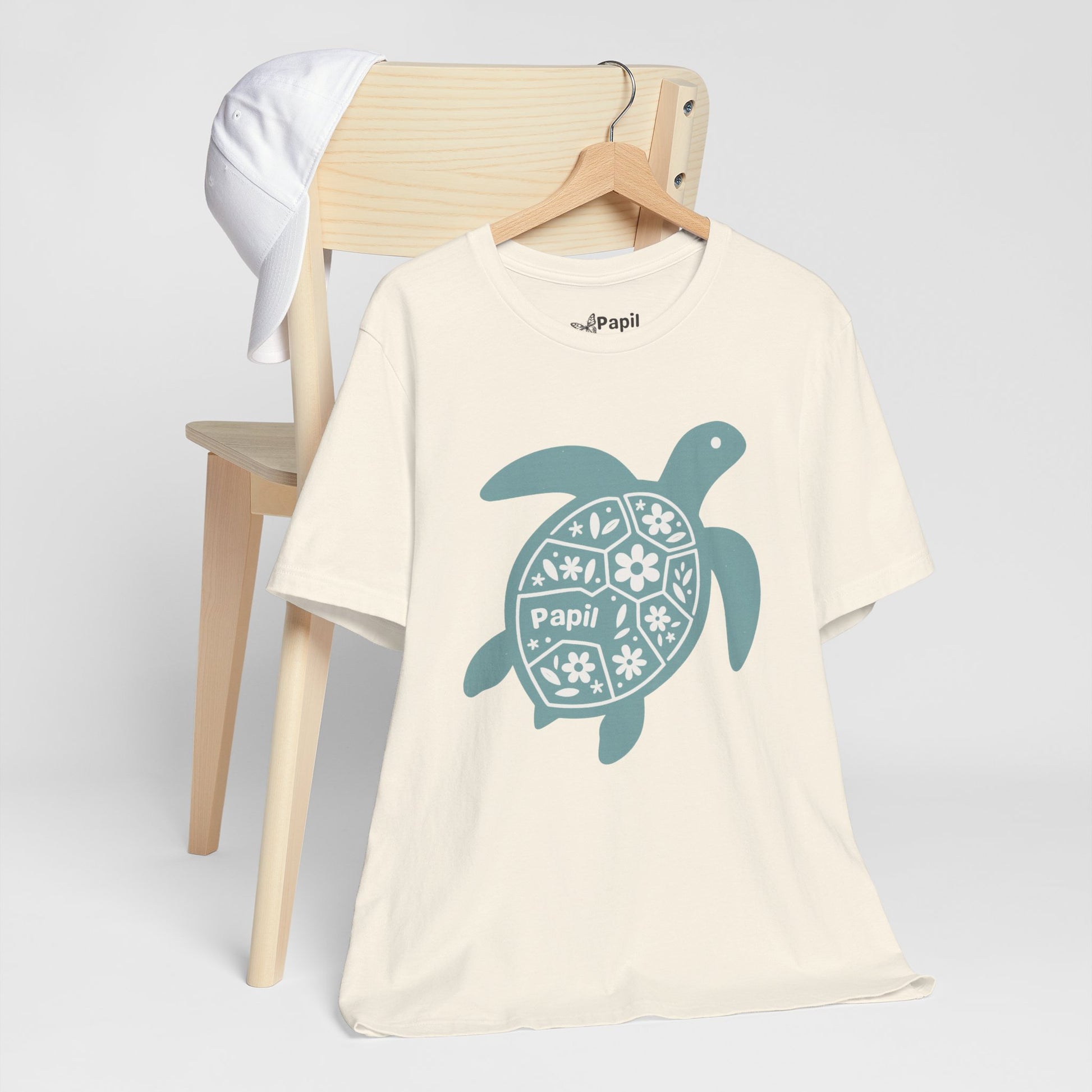 Sea Turtle Graphic Tee — Papil Floral Shell T-Shirt