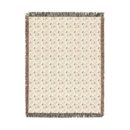 Blush Pink & Sage Green Abstract Woven Blanket