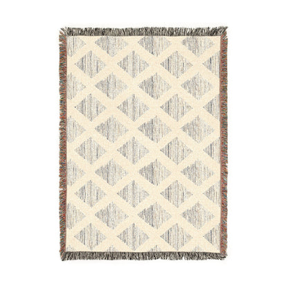 Navy & Ivory Diamond Pattern Woven Blanket